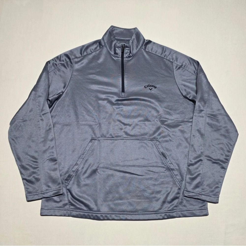 Callaway Men Silver Opti-Dri 1/4Zip Pullover Light Sweatshirt Size Medium RegFit